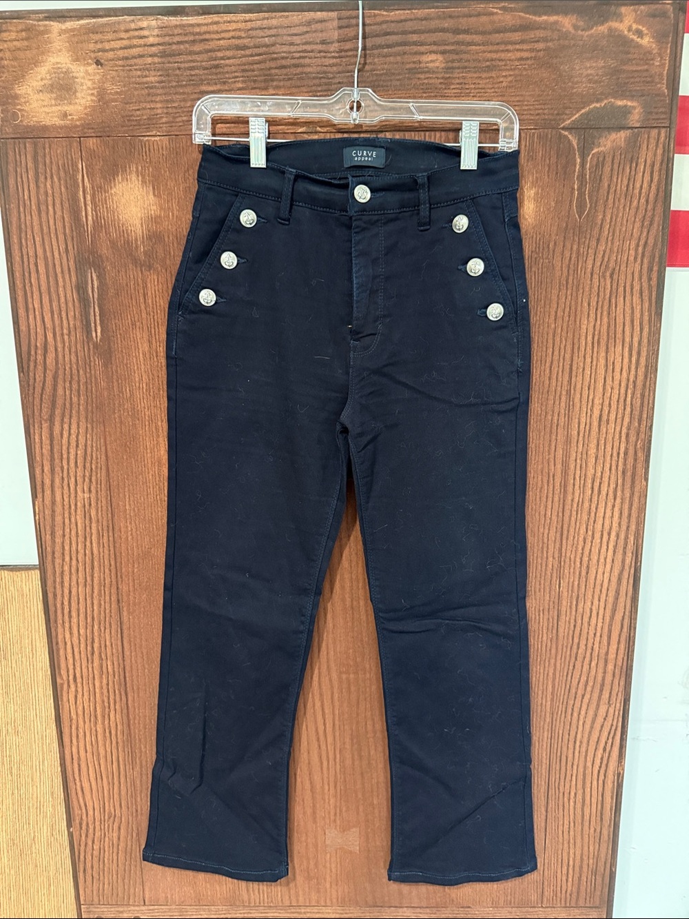 Curve & Co. Navy Sailor-Button Chino Pants